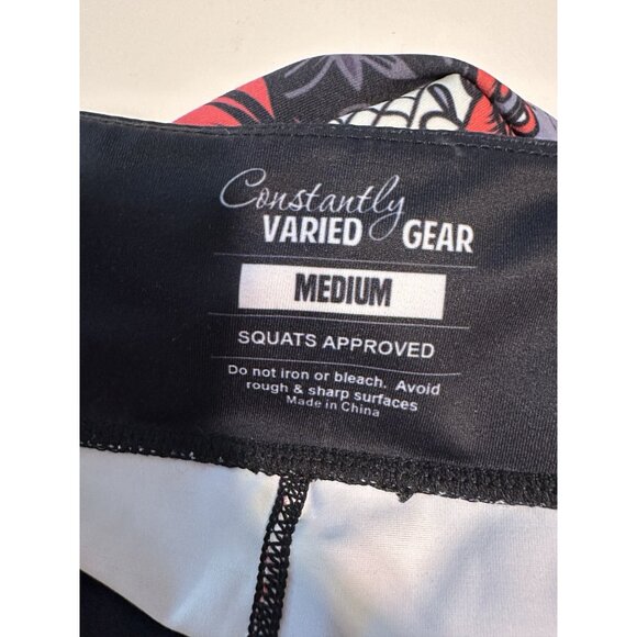 Constantly Varied Gear CVG Med Capri Crossfit Leggings Skulls Skeleton Floral - Picture 4 of 7